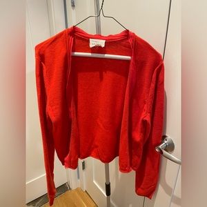 Sezane red cardigan size L